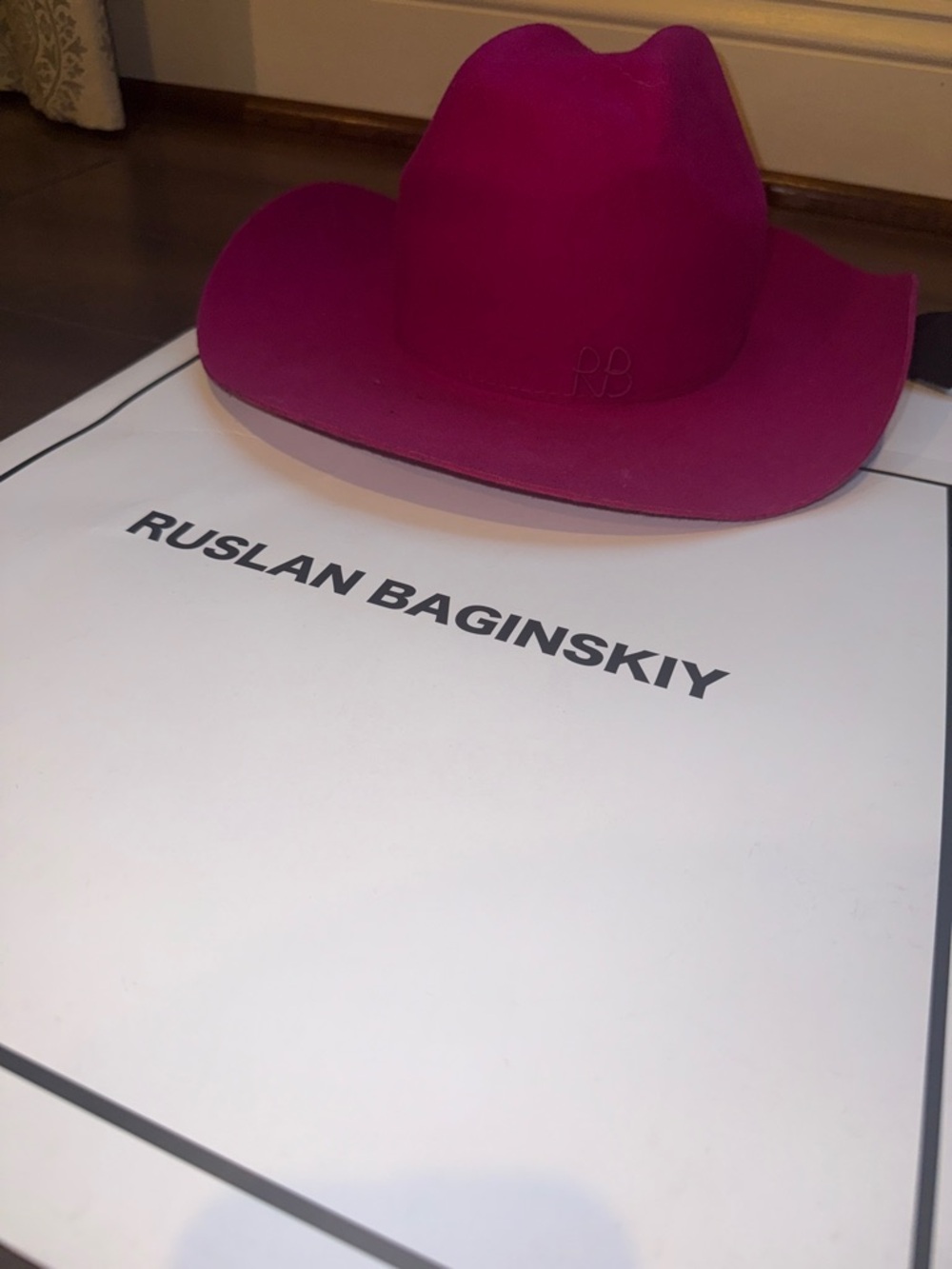 Authentic Ruslan Baginskiy Fuchsia Felt Cowboy Hat